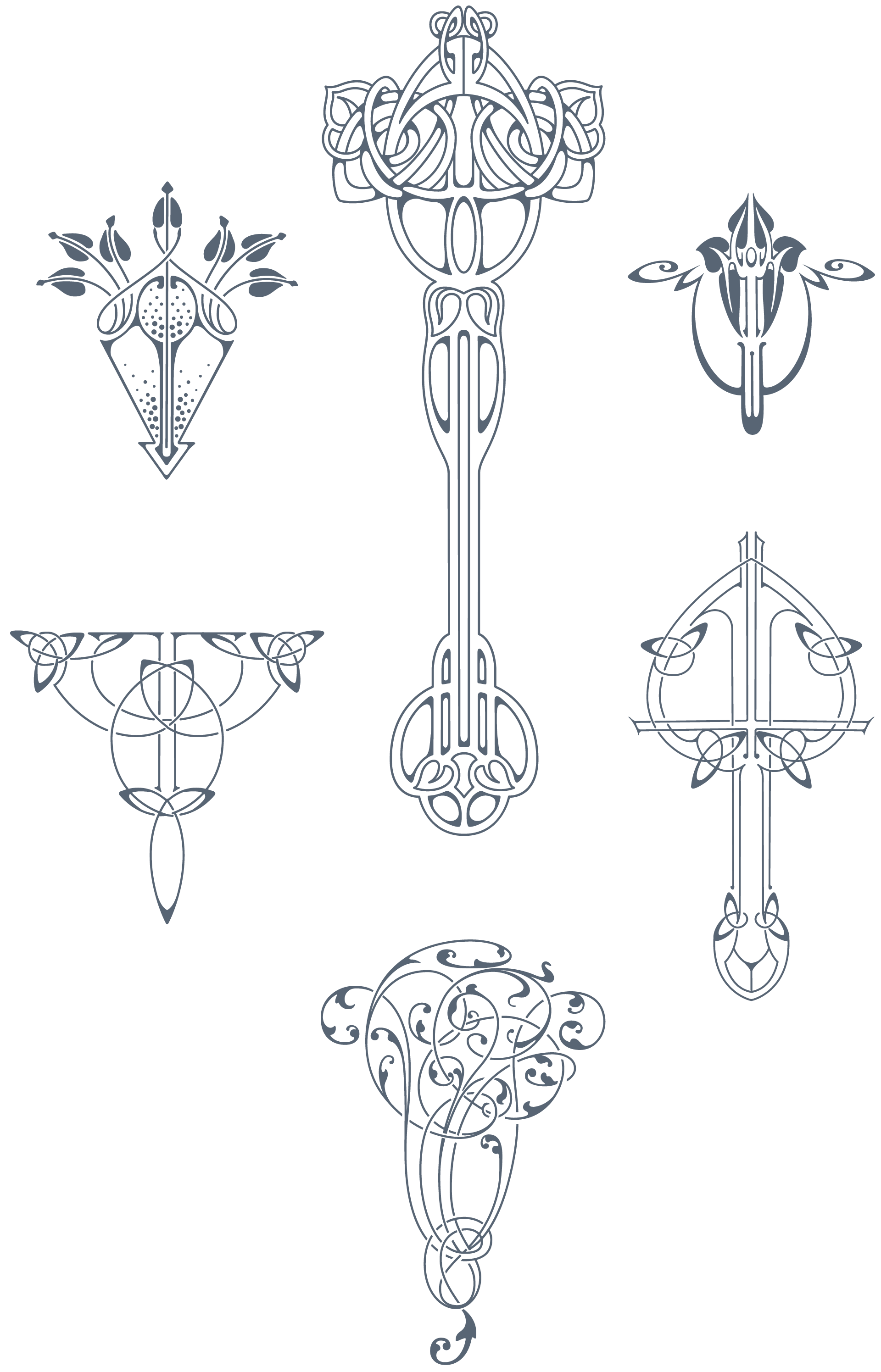 Download Vintage "Art Nouveau" Art Nouveau: 285 Vector Ornaments, 300